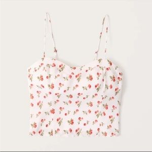 Abercrombie & Fitch cherry print sweetheart neckline